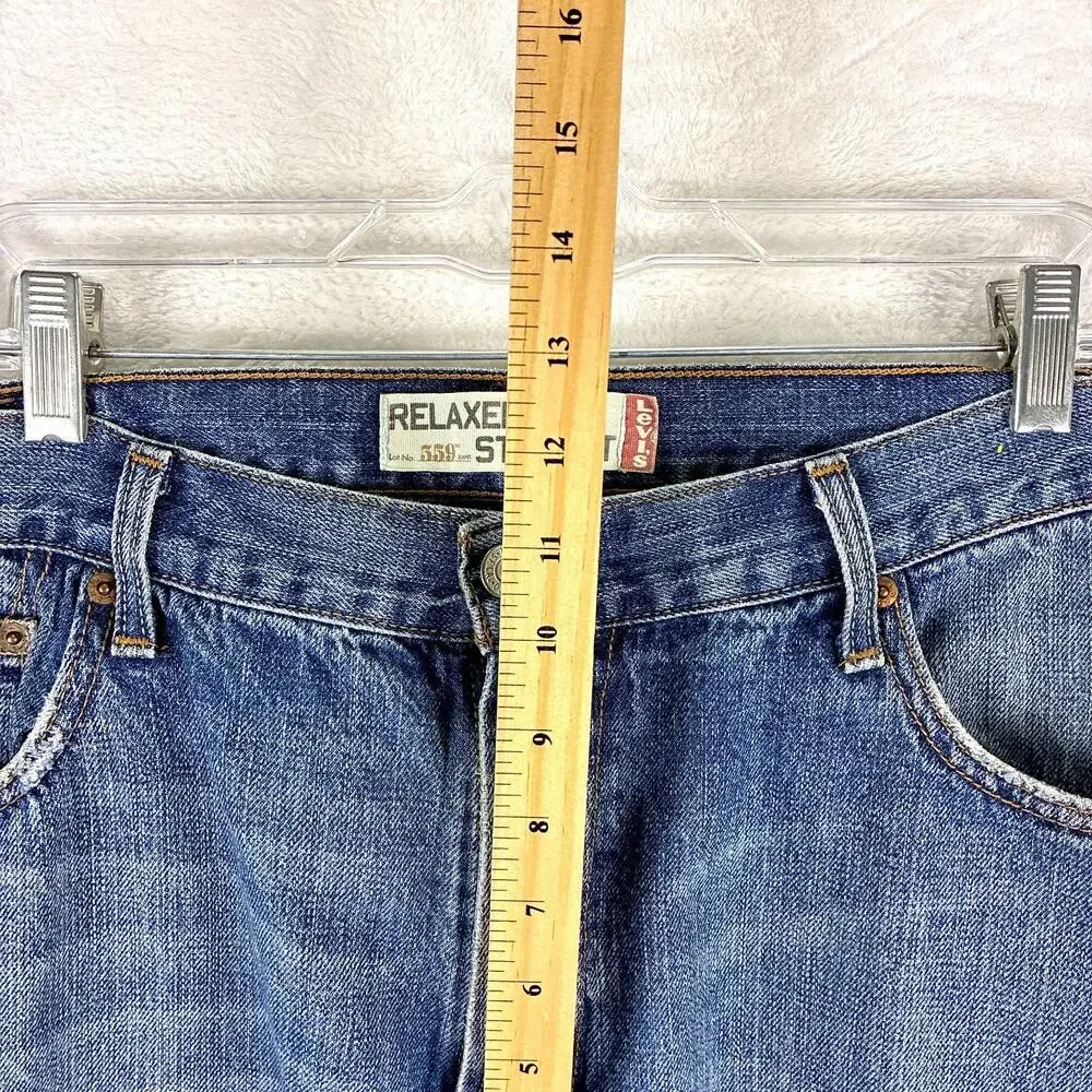 VTG Levis 559 Relaxed Straight Jeans Men 36x30 (34x29) Whiskered Faded Baggy 90s